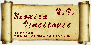 Miomira Vinčilović vizit kartica
